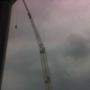 Crane outside Heller Hall.