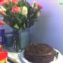 Flowers and home made cake from mom!